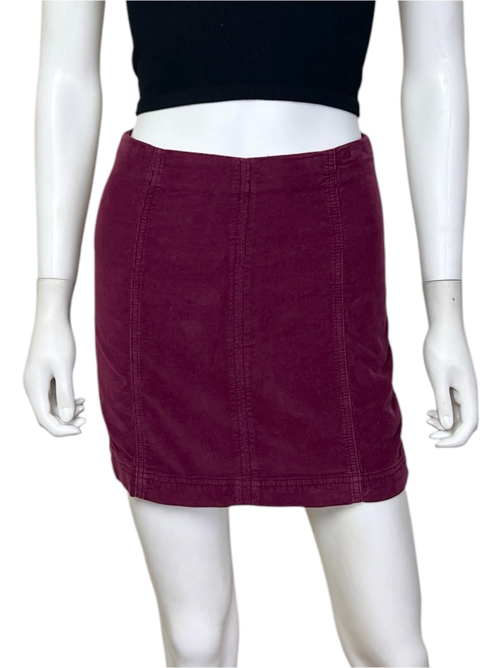Free People Modern Femme Corduroy Skirt in Mulberry - sz 2 - Picture 5 of 9